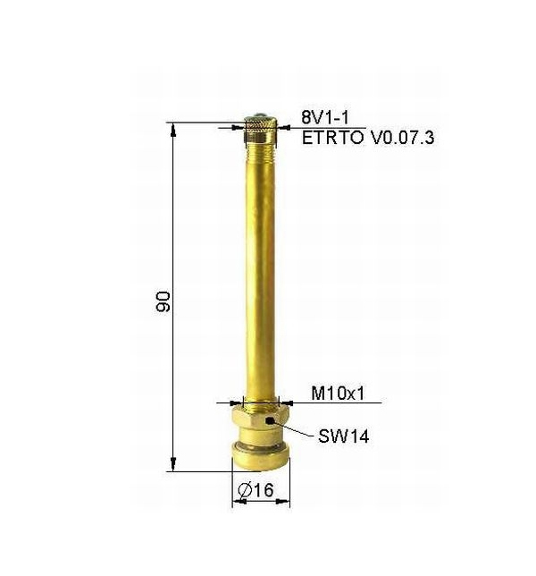 T/L Valve 91mm Long 90MS9.7}